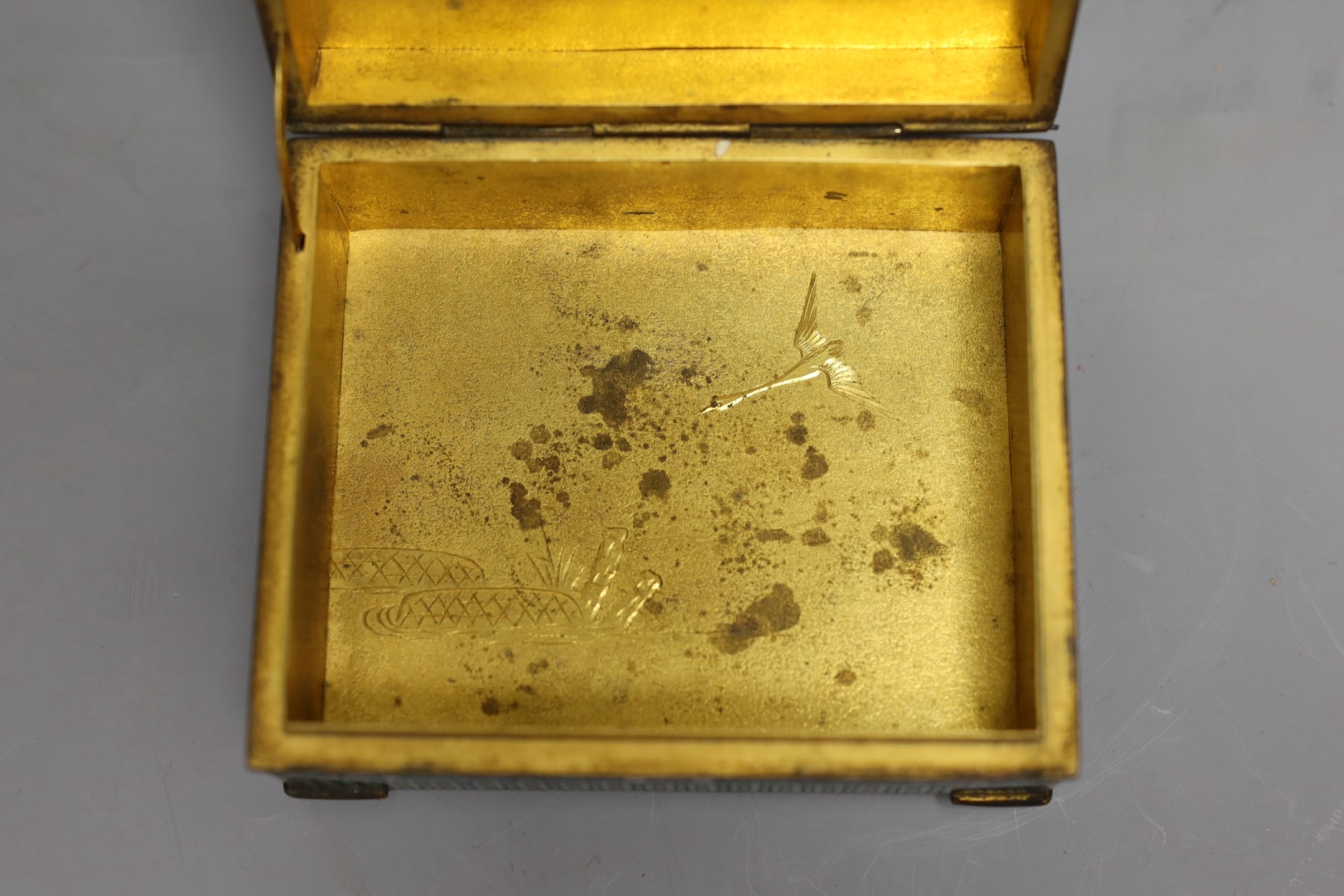 A Japanese Meiji period cloisonné enamel box, 12cm wide